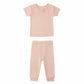 Melon Pointelle Tee + Pant Set - Quincy Mae