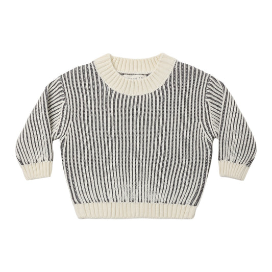 Midnight Stripe Relaxed Knit Sweater - Quincy Mae