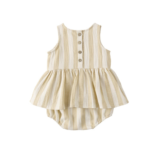 Summer Stripe Skirted Tank Romper - Quincy Mae