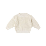 Natural Chunky Knit Sweater - Quincy Mae