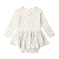 Blue Ditsy Pointelle Skirted Bodysuit - Quincy Mae