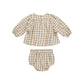 Cinnamon Plaid Mia Top + Bloomer Set - Quincy Mae