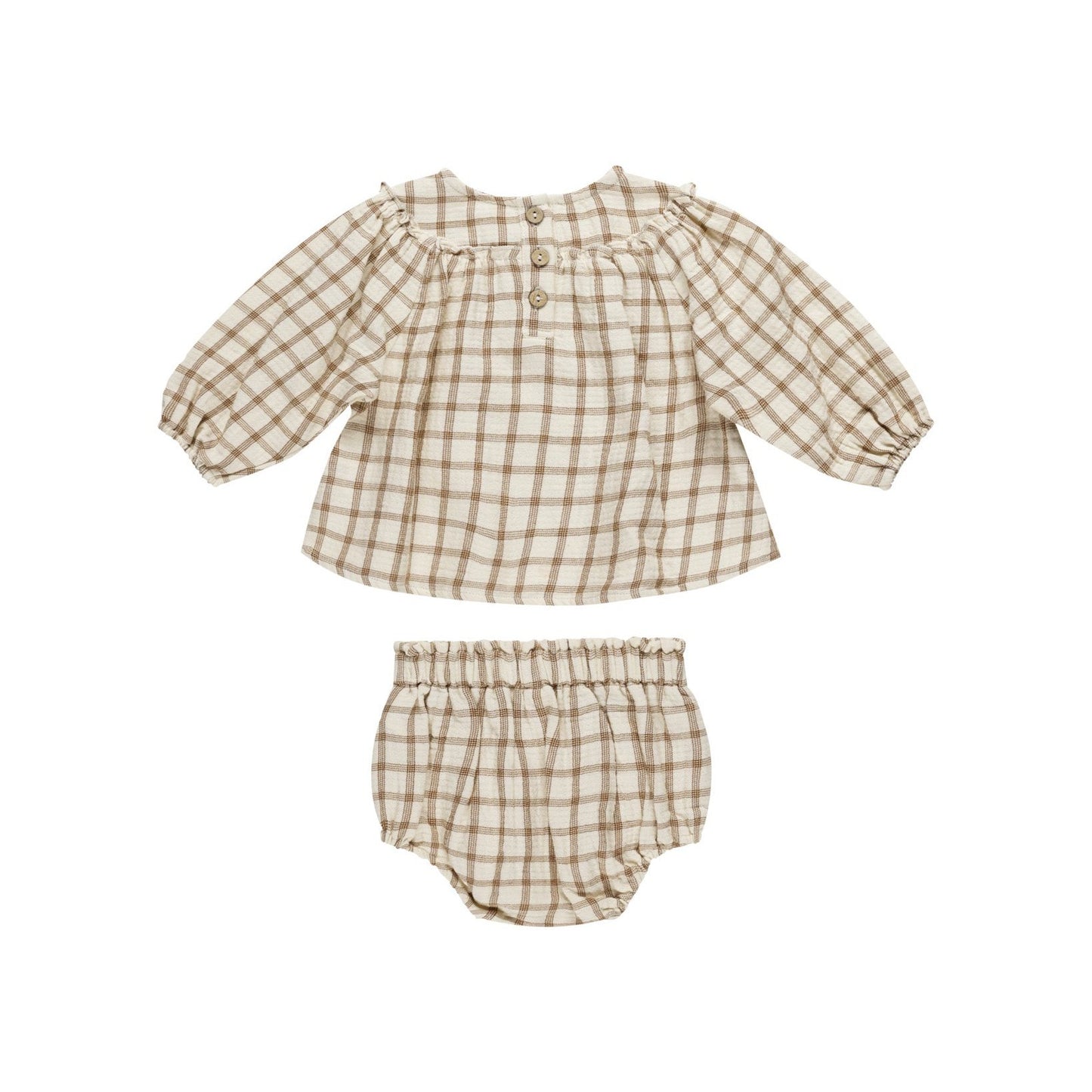 Cinnamon Plaid Mia Top + Bloomer Set - Quincy Mae