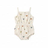 Confetti Hearts Waffle Cinch Romper - Quincy Mae
