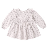 Heart Ditsy Ruffle V Dress - Quincy Mae
