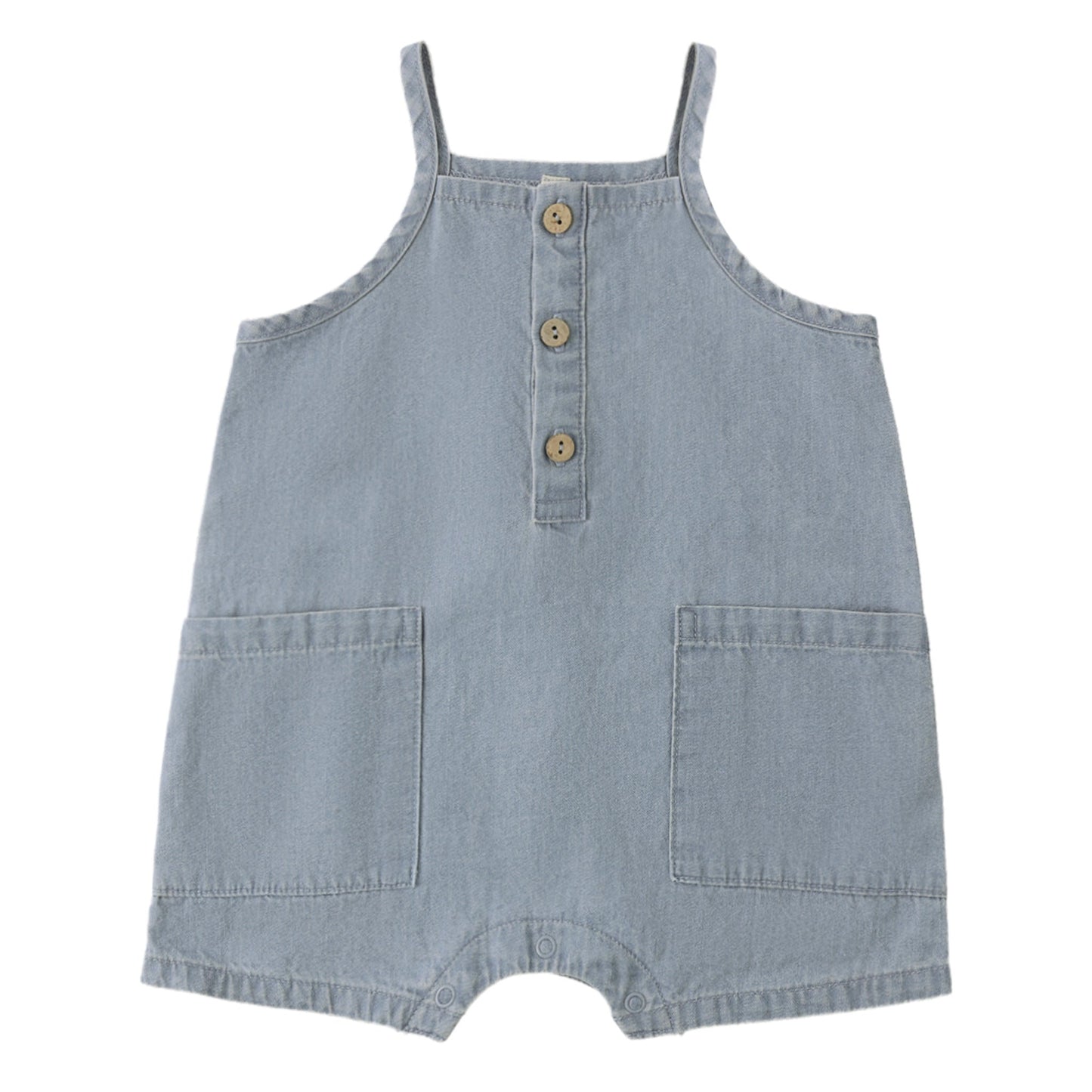 Chambray Oakley Romper - Quincy Mae