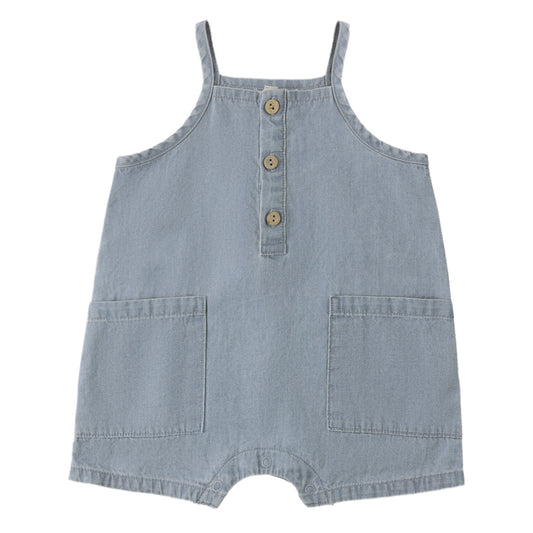 Chambray Oakley Romper - Quincy Mae