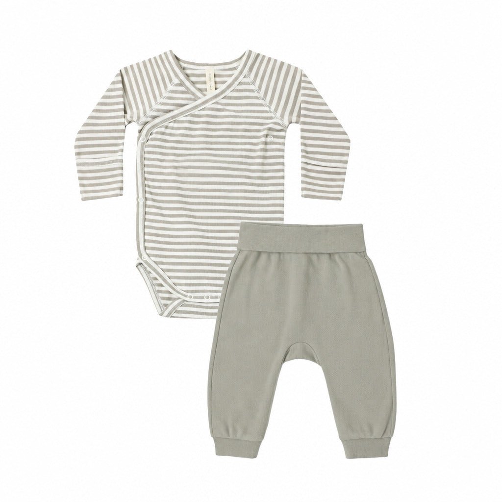 Laurel Stripe Snap Bodysuit & Pant - Quincy Mae
