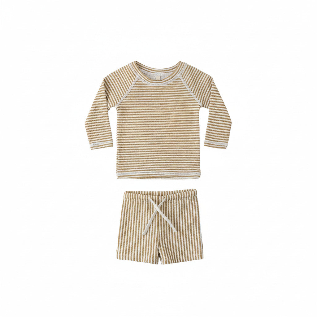 Honey Small Stripe Finn Rashguard + Short Set - Quincy Mae