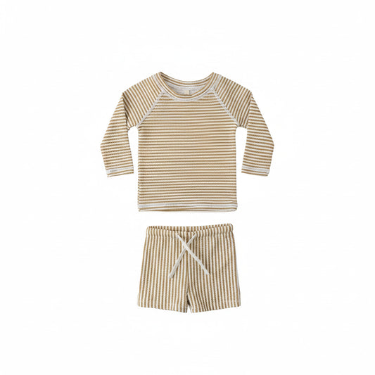 Honey Small Stripe Finn Rashguard + Short Set - Quincy Mae