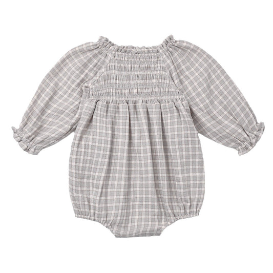 Blue Gingham Eden Romper - Quincy Mae