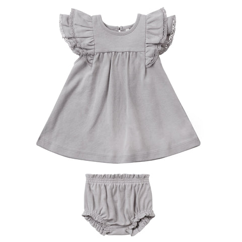 Periwinkle Flutter Dress + Bloomer - Quincy Mae