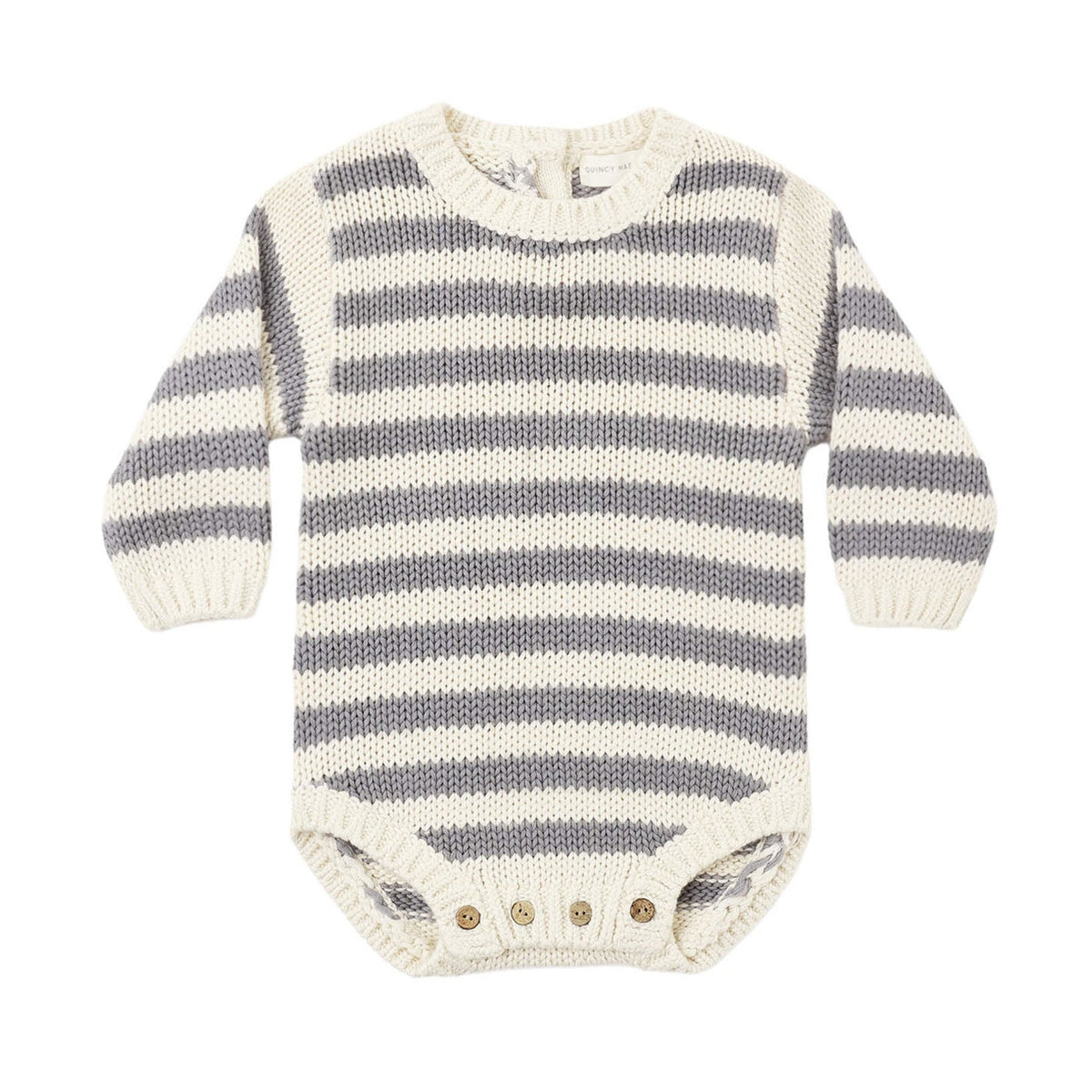 Slate Stripe Rex Romper - Quincy Mae