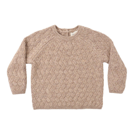 Heathered Almond Knit Sweater - Quincy Mae