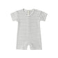 Sage Stripe Waffle Romper - Quincy Mae