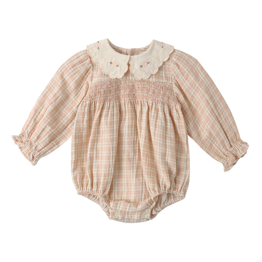 Pink Plaid Callie Romper - Quincy Mae