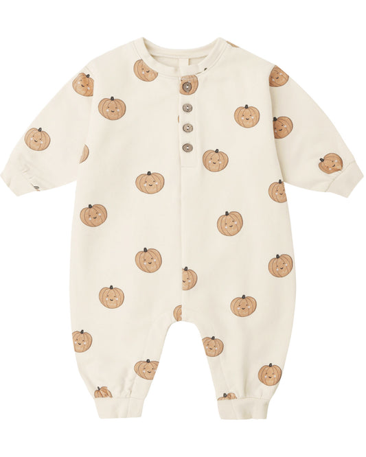 Pumpkin Fleece Jumpsuit - Quincy Mae