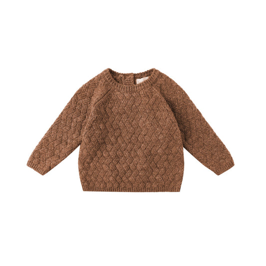 Heathered Cedar Knit Sweater - Quincy Mae