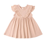 Melon Sleeveless Ruffle V Dress - Quincy Mae