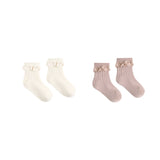Rosewood & Natural Lace Trim Sock Pack - Rylee + Cru