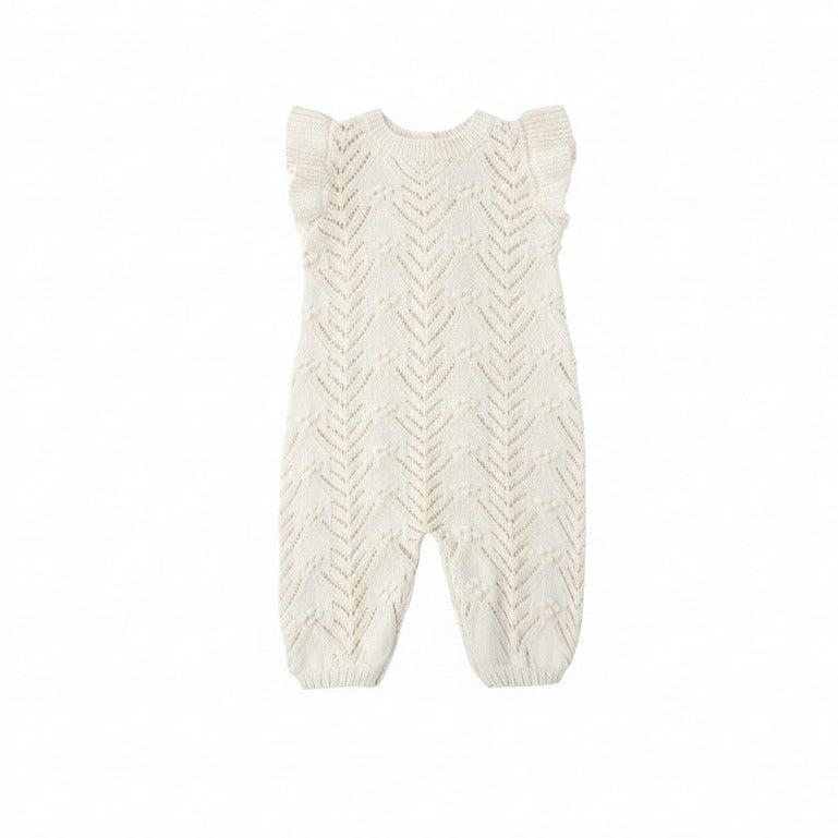 Natural Mira Knit Romper - Quincy Mae