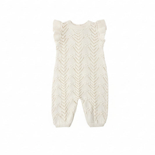 Natural Mira Knit Romper - Quincy Mae