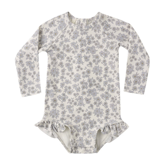 Blue Floral Olivia Rashguard - Quincy Mae