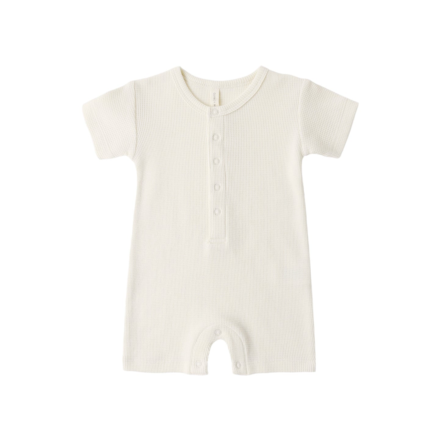 Natural Waffle Romper - Quincy Mae