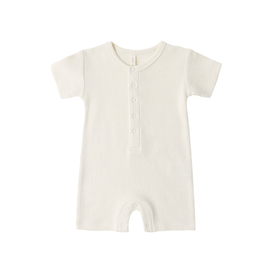 Natural Waffle Romper - Quincy Mae
