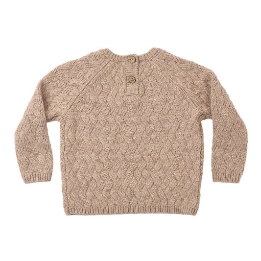 Heathered Almond Knit Sweater - Quincy Mae
