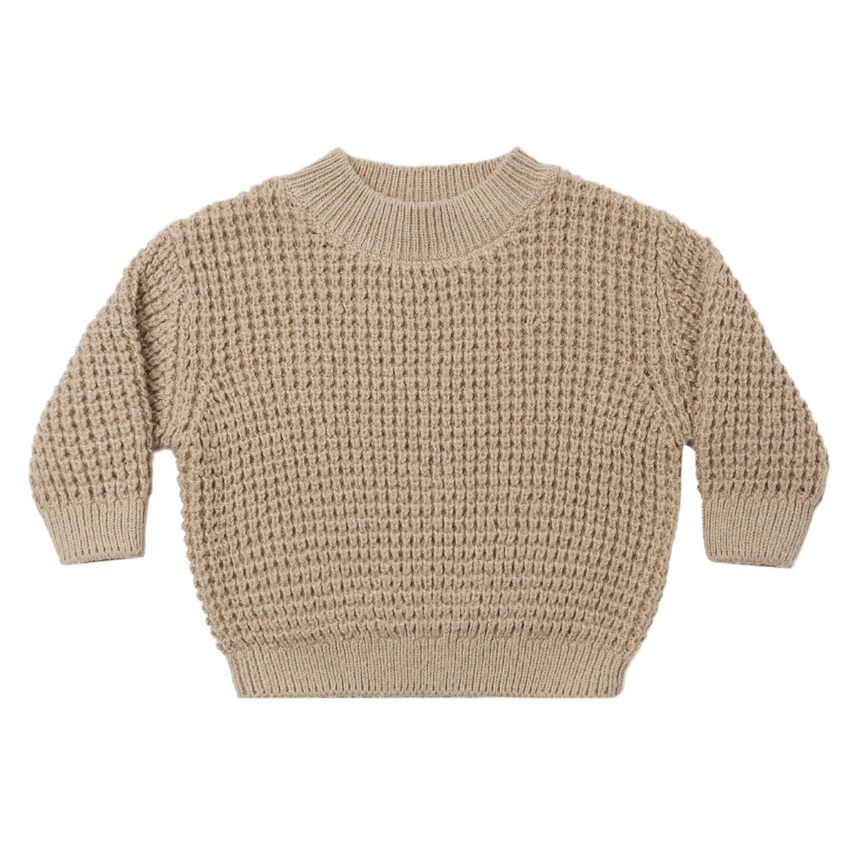 Heathered Latte Chunky Knit Sweater - Quincy Mae