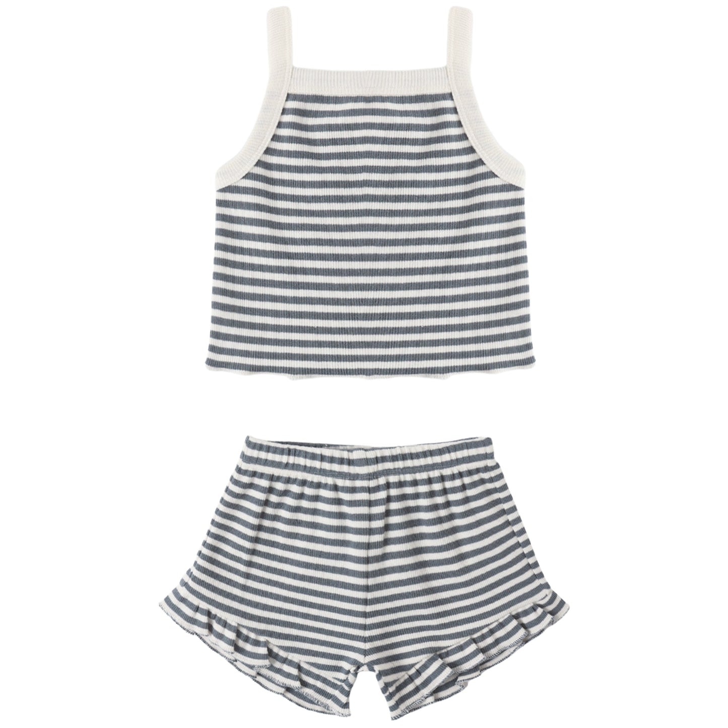 Ocean Stripe Evie Tank + Shortie Set - Quincy Mae
