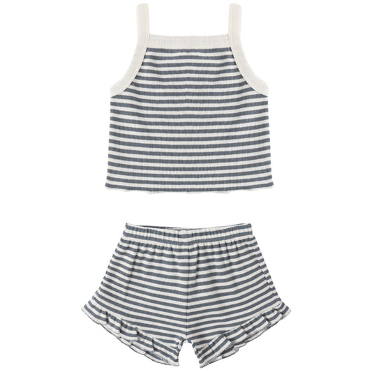 Ocean Stripe Evie Tank + Shortie Set - Quincy Mae