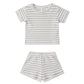 Sage Stripe Waffle Shortie Set - Quincy Mae