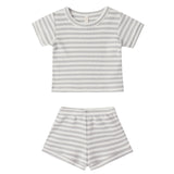Sage Stripe Waffle Shortie Set - Quincy Mae