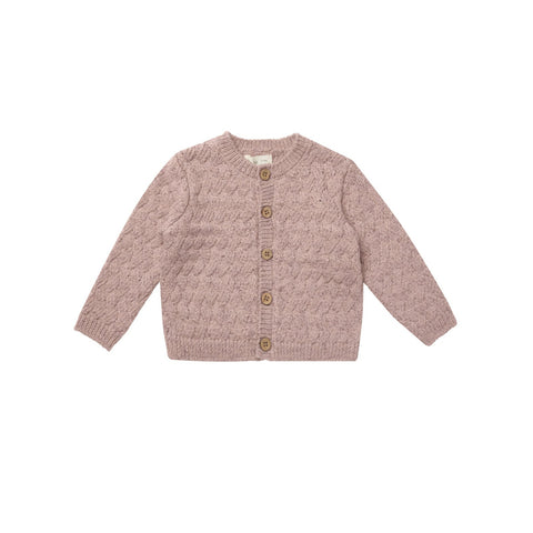 Mauve Knit Cardigan Sweater - Quincy Mae