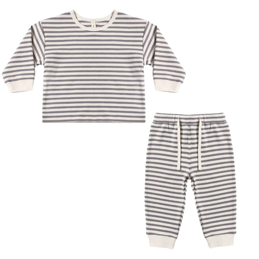 Slate Stripe Cozy Set - Quincy Mae