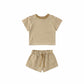 Honey Stripe Pocket Tee + Short Set - Quincy Mae
