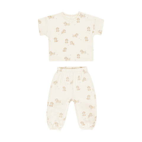 Puppies Jersey Tee + Pant Set - Quincy Mae