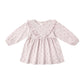 Lilac Ditsy Ruffle V Dress - Quincy Mae