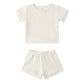 Natural Waffle Shortie Set - Quincy Mae