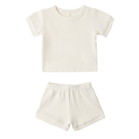 Natural Waffle Shortie Set - Quincy Mae