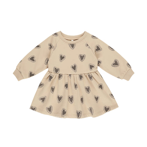 Hearts Raglan Dress - Rylee + Cru