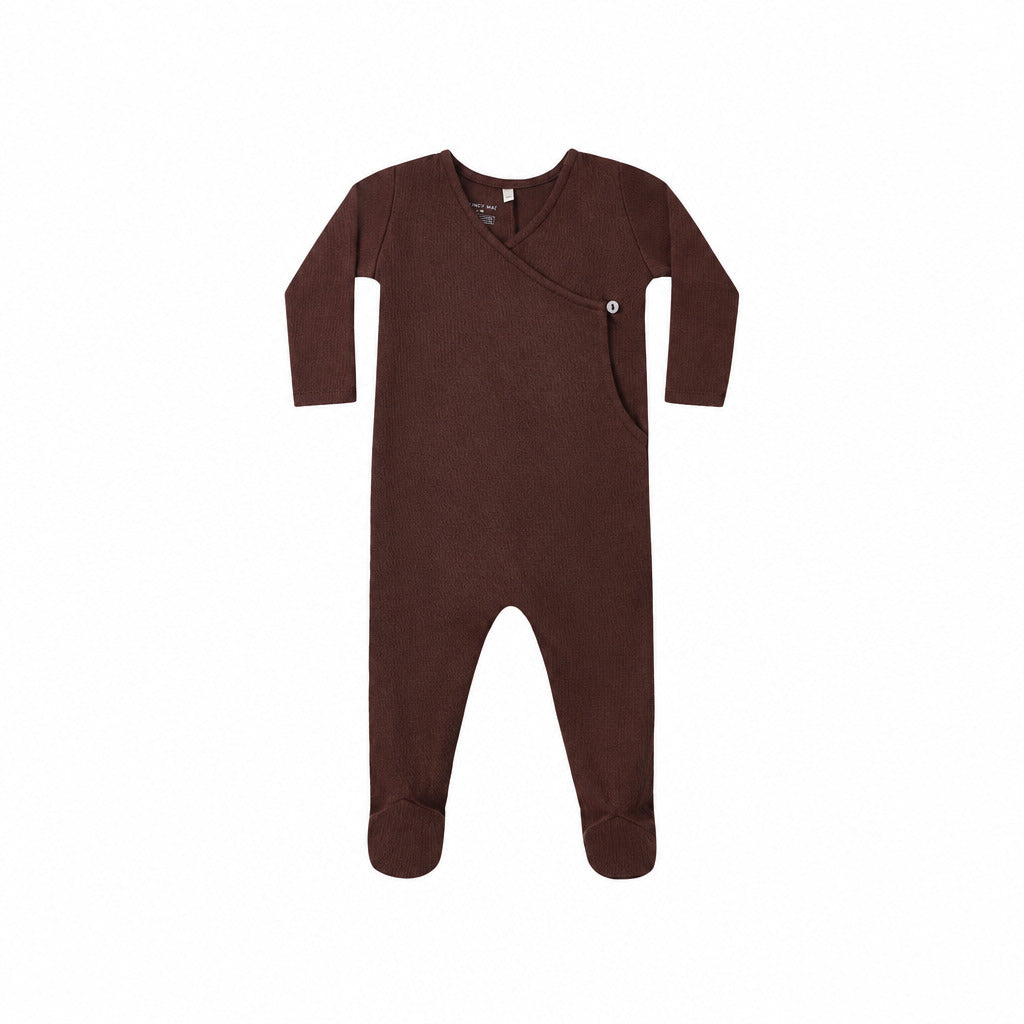 Black Cherry Pointelle Wrap Footie - Quincy Mae