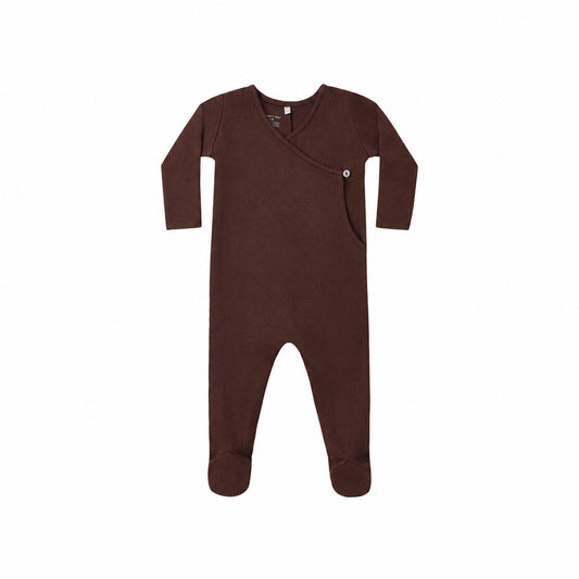 Black Cherry Pointelle Wrap Footie - Quincy Mae