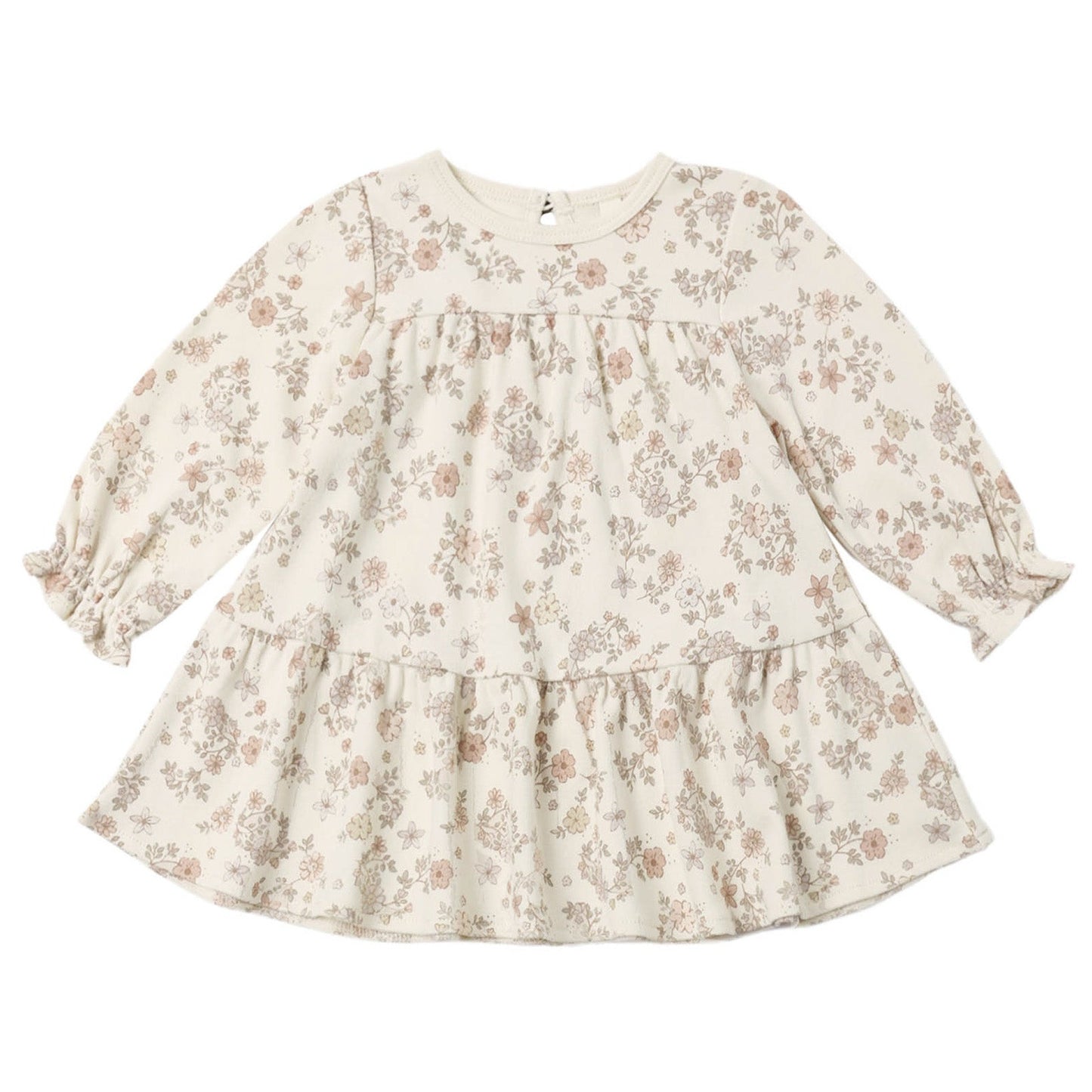 Floral Vine Tiered Jersey Dress - Quincy Mae