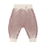Black Cherry Stripe Chunky Knit Pant - Quincy Mae