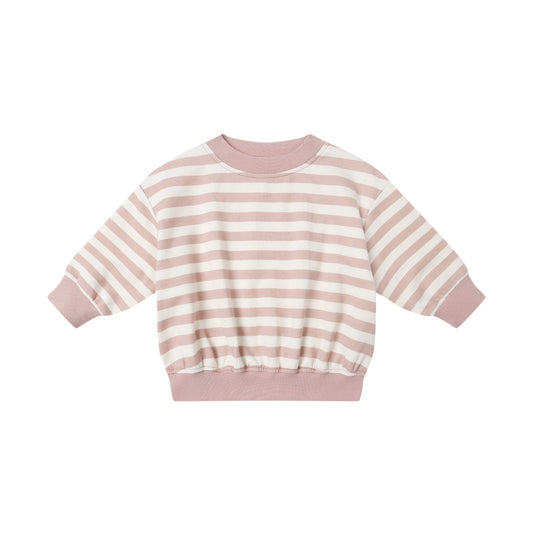 Pink Stripe Relaxed Sweatshirt - Quincy Mae