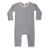 Slate Microstripe Ribbed Jumpsuit - Quincy Mae