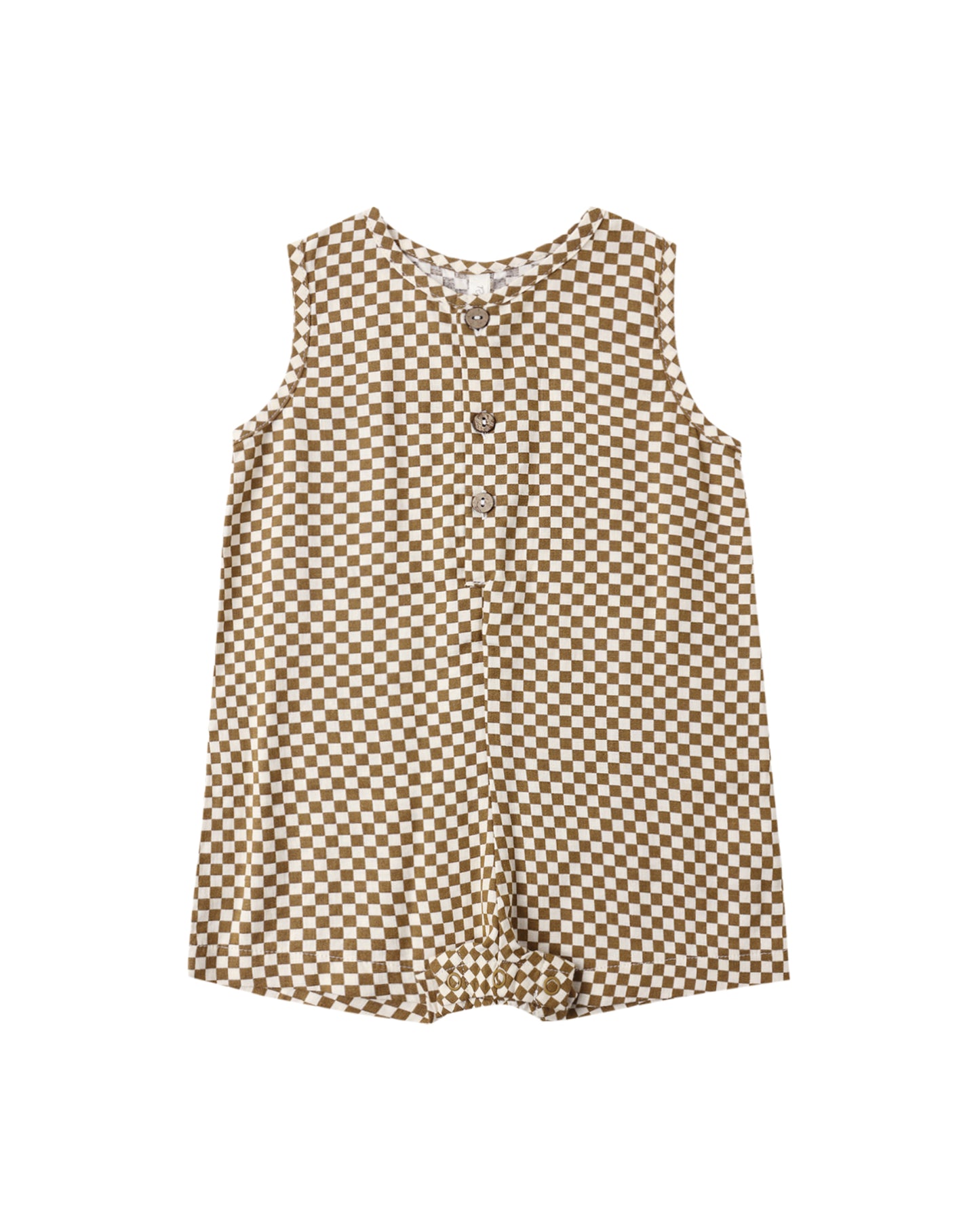 Ocre Check Maverick Romper - Rylee & Cru